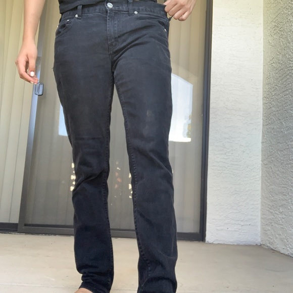 STRAIGHT SKINNY BLACK JEANS 30x32 - Picture 3 of 4